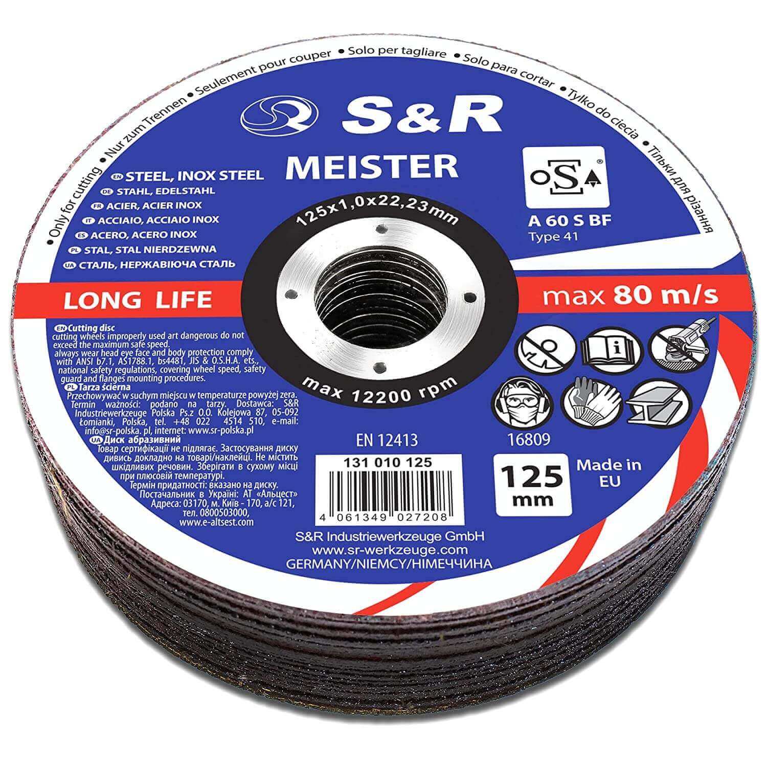 S&R Meister - Dischi da taglio da 125 mm per metallo